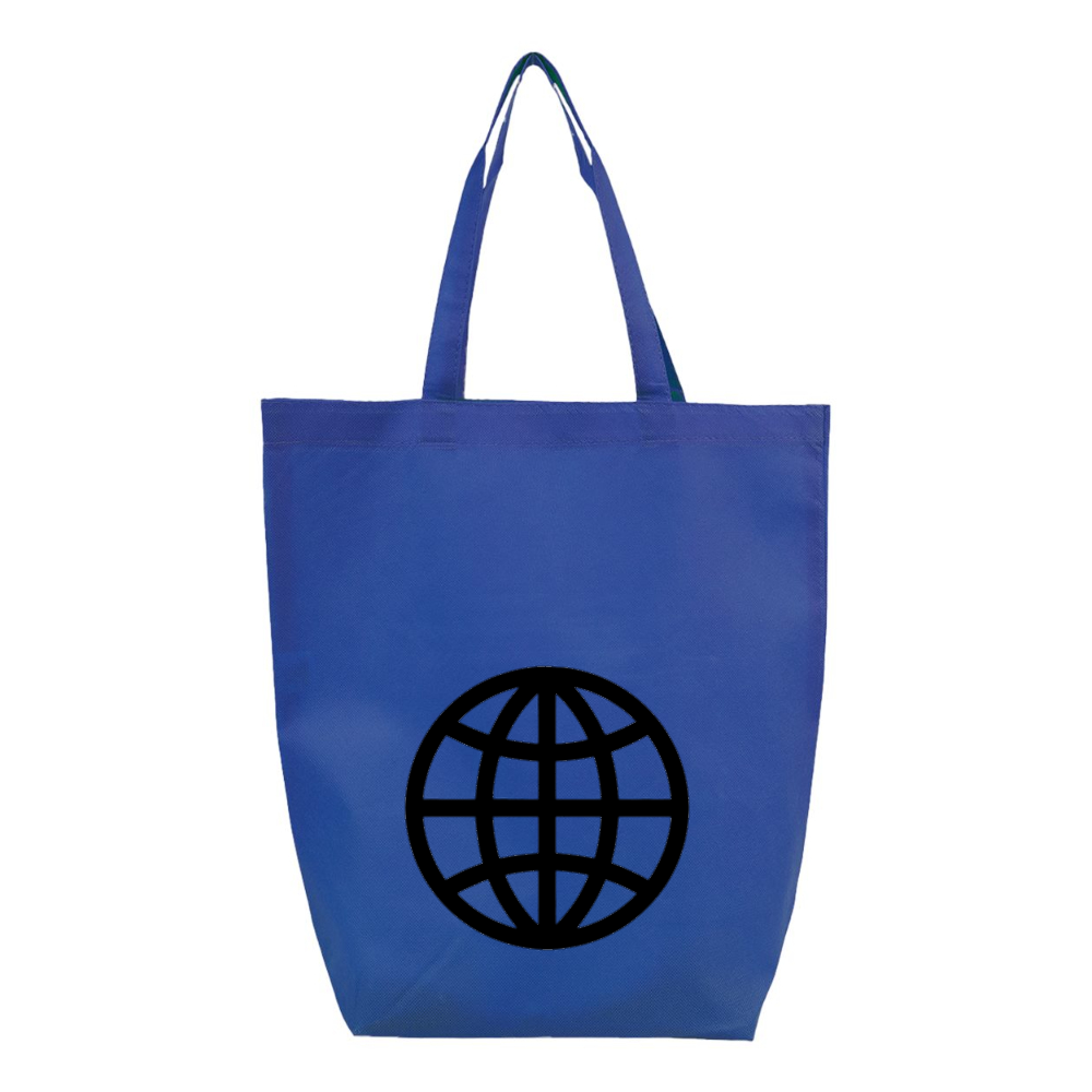 Internet Globe Q-Tees Non-Woven Gusset Bottom Tote