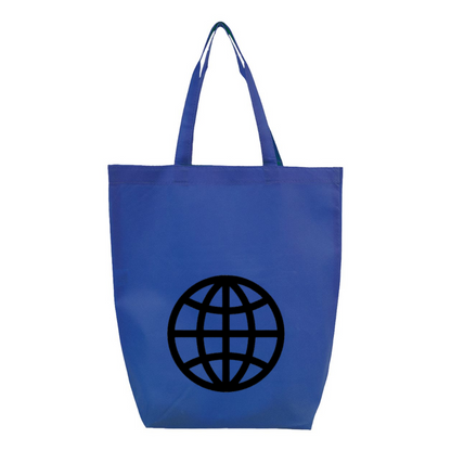 Internet Globe Q-Tees Non-Woven Gusset Bottom Tote