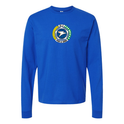 Men's Pos & Giro Logo Cotton Long Sleeve T-Shirt