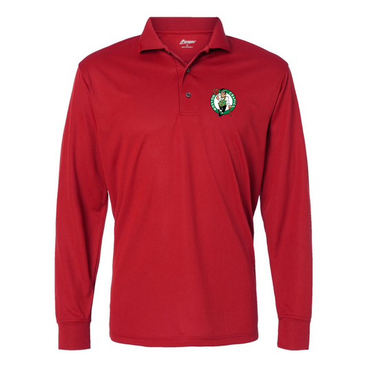 Men's Boston Celtics Logo Paragon Prescott Long Sleeve Polo