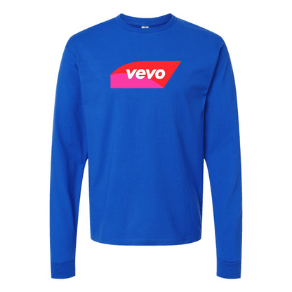 Men's Vevo Thumbnail Banner Logo Cotton Long Sleeve T-Shirt