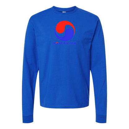 Men's Korean Air Logo Cotton Long Sleeve T-Shirt