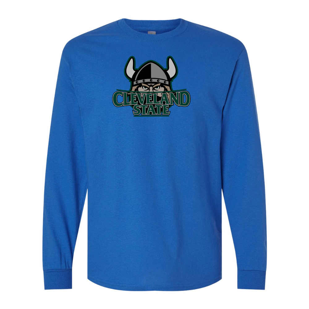 Men's  Cleveland State Vikings Gildan Heavy Cotton Long Sleeve T-Shirt