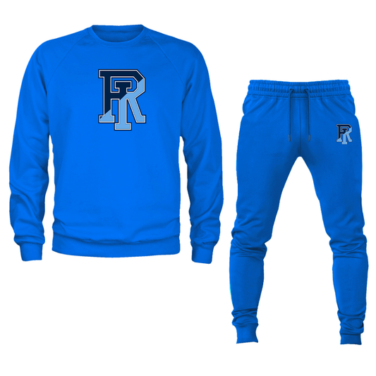 Men's Rhode Island Rams Logo Crewneck Sweatshirt Joggers Suit