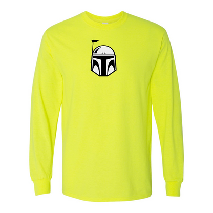 Men's Star Wars Boba Fett Helmet Gildan Heavy Cotton Long Sleeve T-Shirt