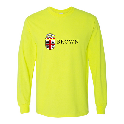 Men's Brown University Gildan Heavy Cotton Long Sleeve T-Shirt