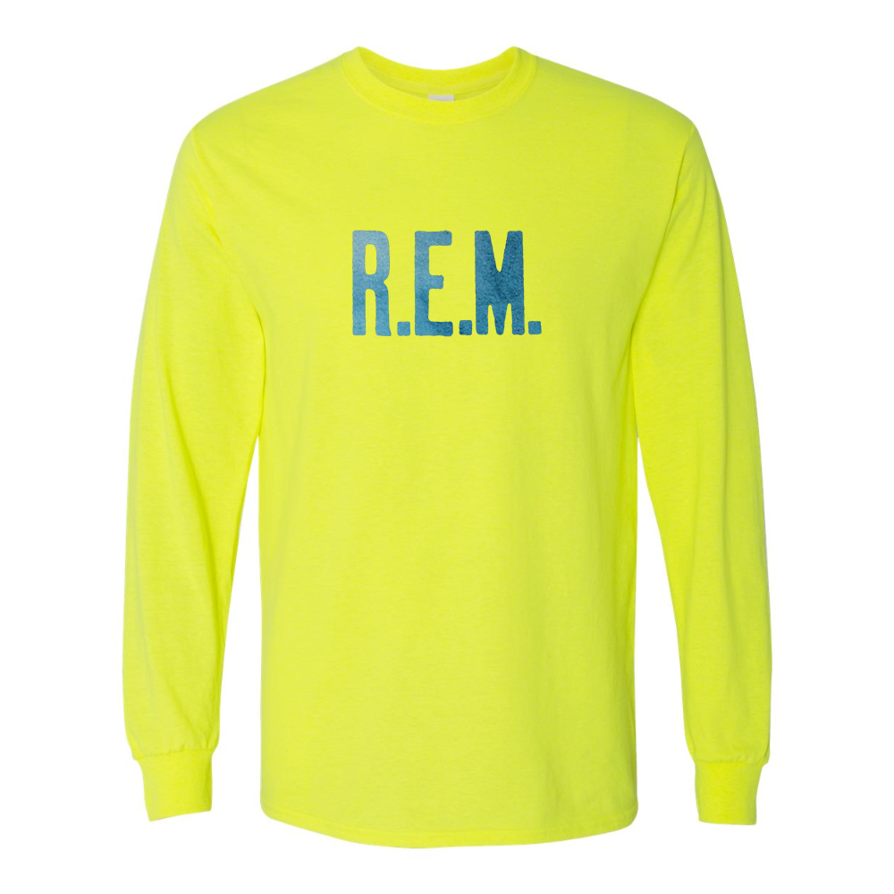 Men's  R.E.M. Blue  Gildan Heavy Cotton Long Sleeve T-Shirt