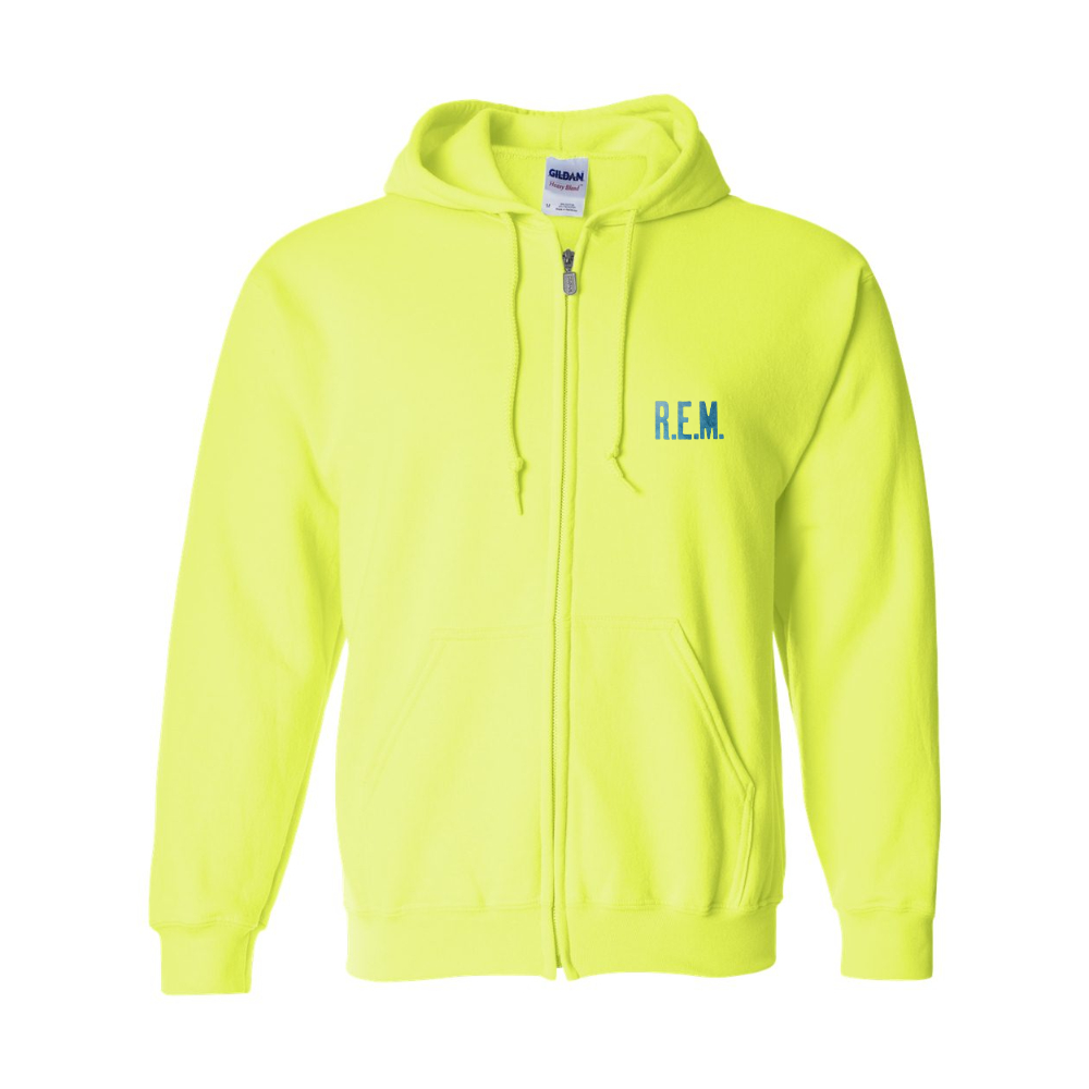 Men's R.E.M. Blue Gildan  Heavy Blend Full Zip Hooded Sweatshirt