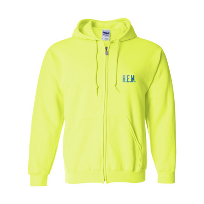 Men's R.E.M. Blue Gildan  Heavy Blend Full Zip Hooded Sweatshirt