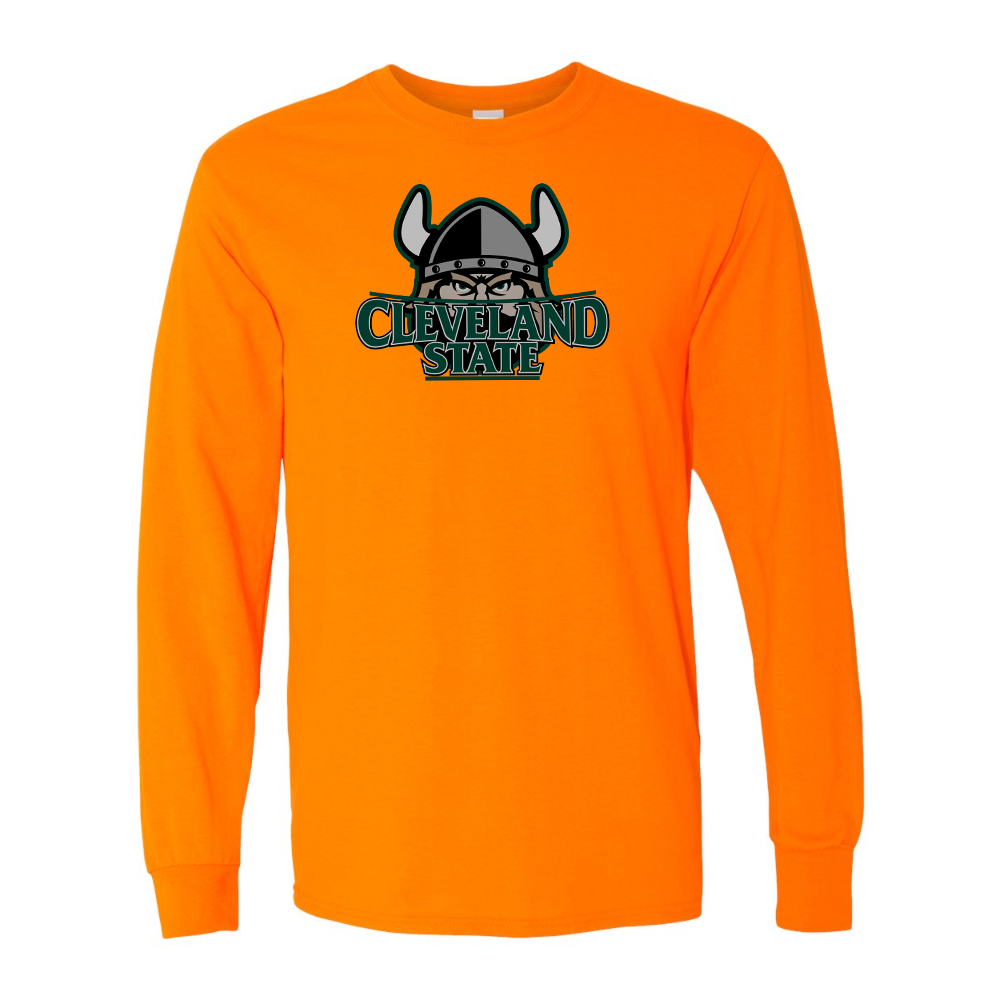 Men's  Cleveland State Vikings Gildan Heavy Cotton Long Sleeve T-Shirt