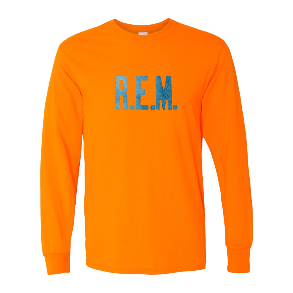 Men's  R.E.M. Blue  Gildan Heavy Cotton Long Sleeve T-Shirt