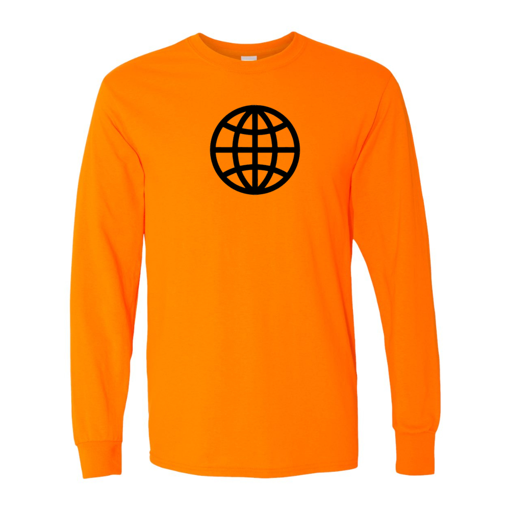 Men's  Internet Globe Gildan Heavy Cotton Long Sleeve T-Shirt