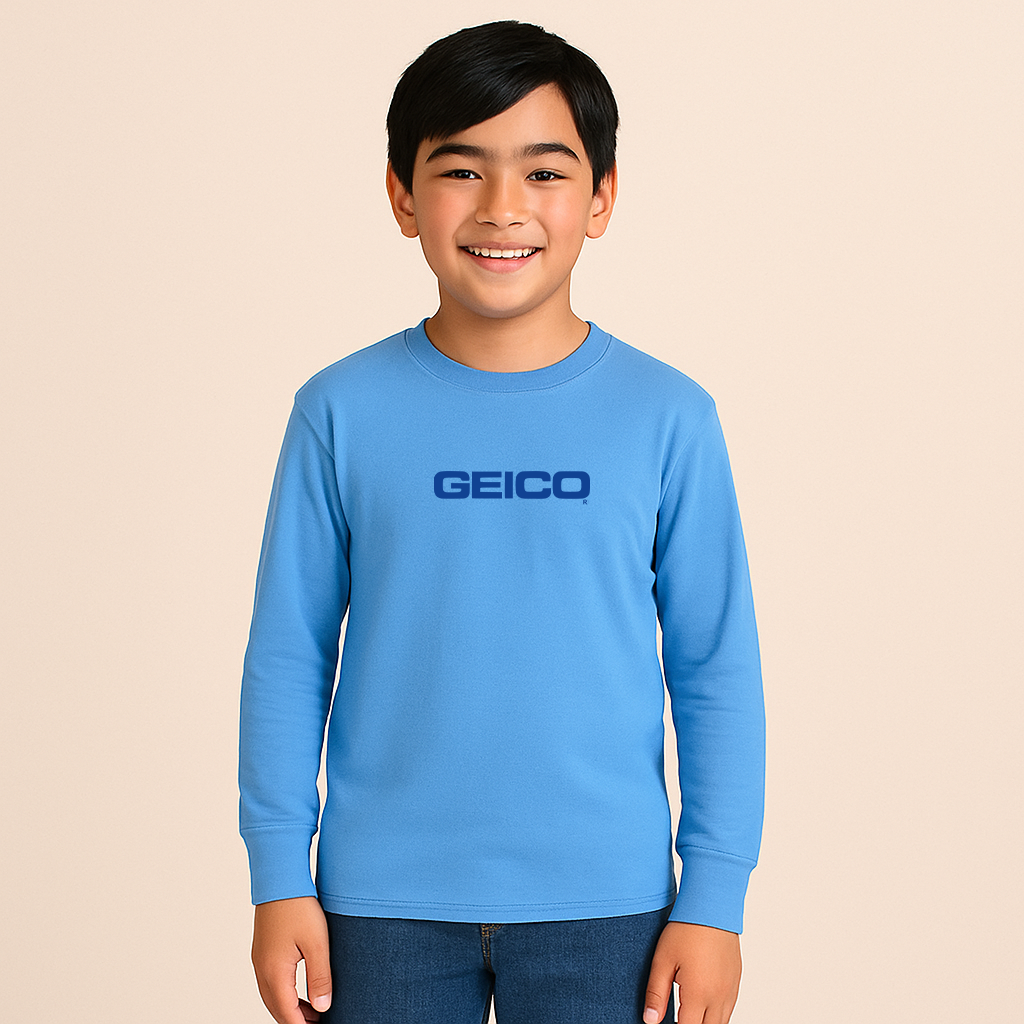Youth Geico Logo Cotton Long Sleeve T-Shirt