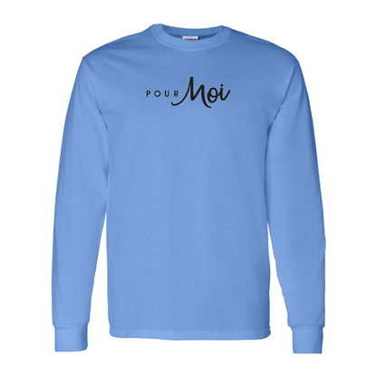 Men's  Pour Moi Logo  Cotton Long Sleeve T-Shirt