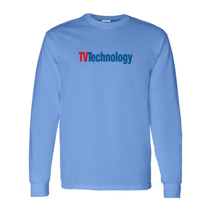 Men's TV Technology Logo Cotton Long Sleeve T-Shirt