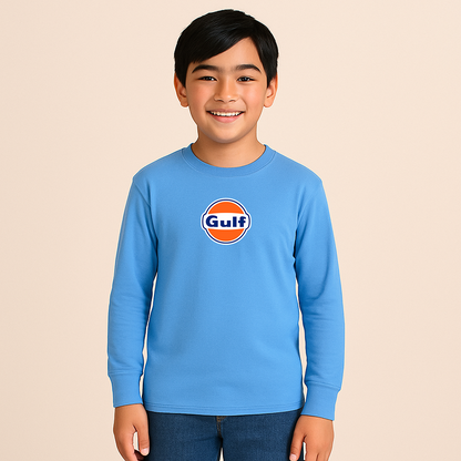 Youth Gulf Oil Logo Cotton Long Sleeve T-Shirt