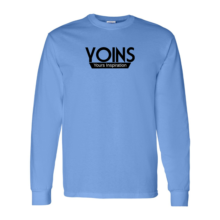 Men's Yoins Logo Cotton Long Sleeve T-Shirt