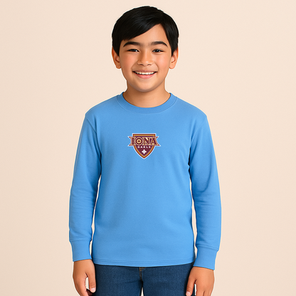 Youth Iona Gaels Logo Cotton Long Sleeve T-Shirt