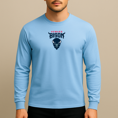 Men's Howard Bison Logo Long Sleeve T-Shirt