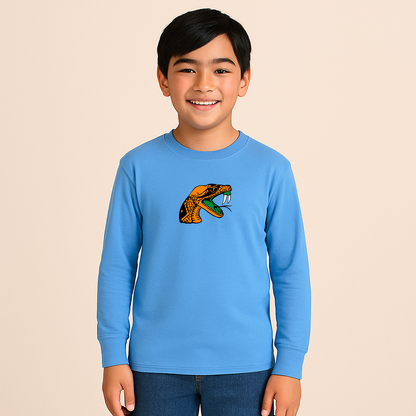 Youth Florida AM Rattlers Logo Cotton Long Sleeve T-Shirt