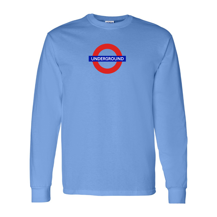 Men's London Tube Logo Cotton Long Sleeve T-Shirt