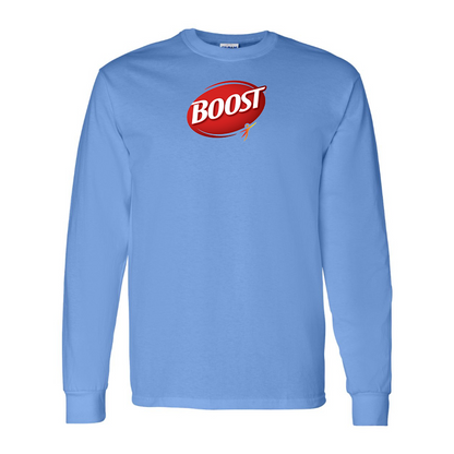 Men's Boost Logo Cotton Long Sleeve T-Shirt