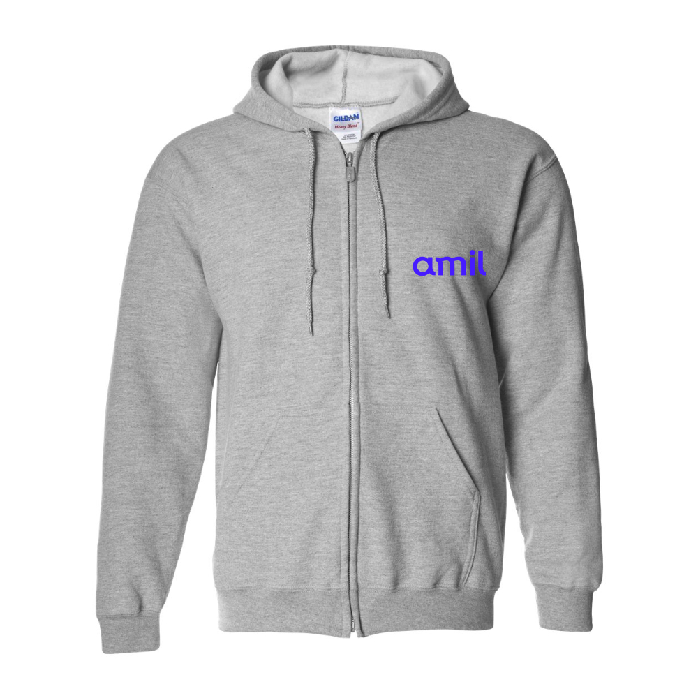Men's  Amil  Gildan  Heavy Blend Full Zip Hooded Sweatshirt