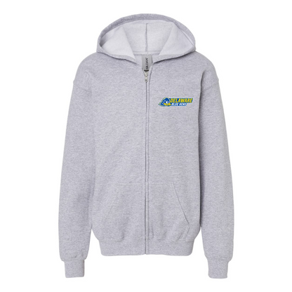 Youth Delaware Blue Hens Gildan Heavy Blend Full Zip Hooded Sweatshirt