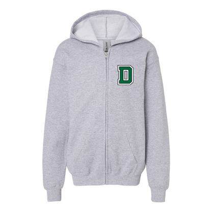 Youth  Dartmouth Big Green Gildan Heavy Blend Full Zip Hooded Sweatshirt
