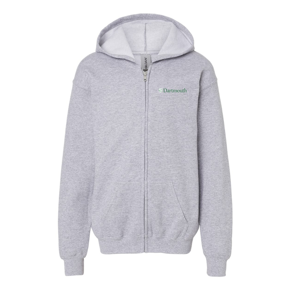 Youth Dartmouth College Gildan Heavy Blend Full Zip Hooded Sweatshirt