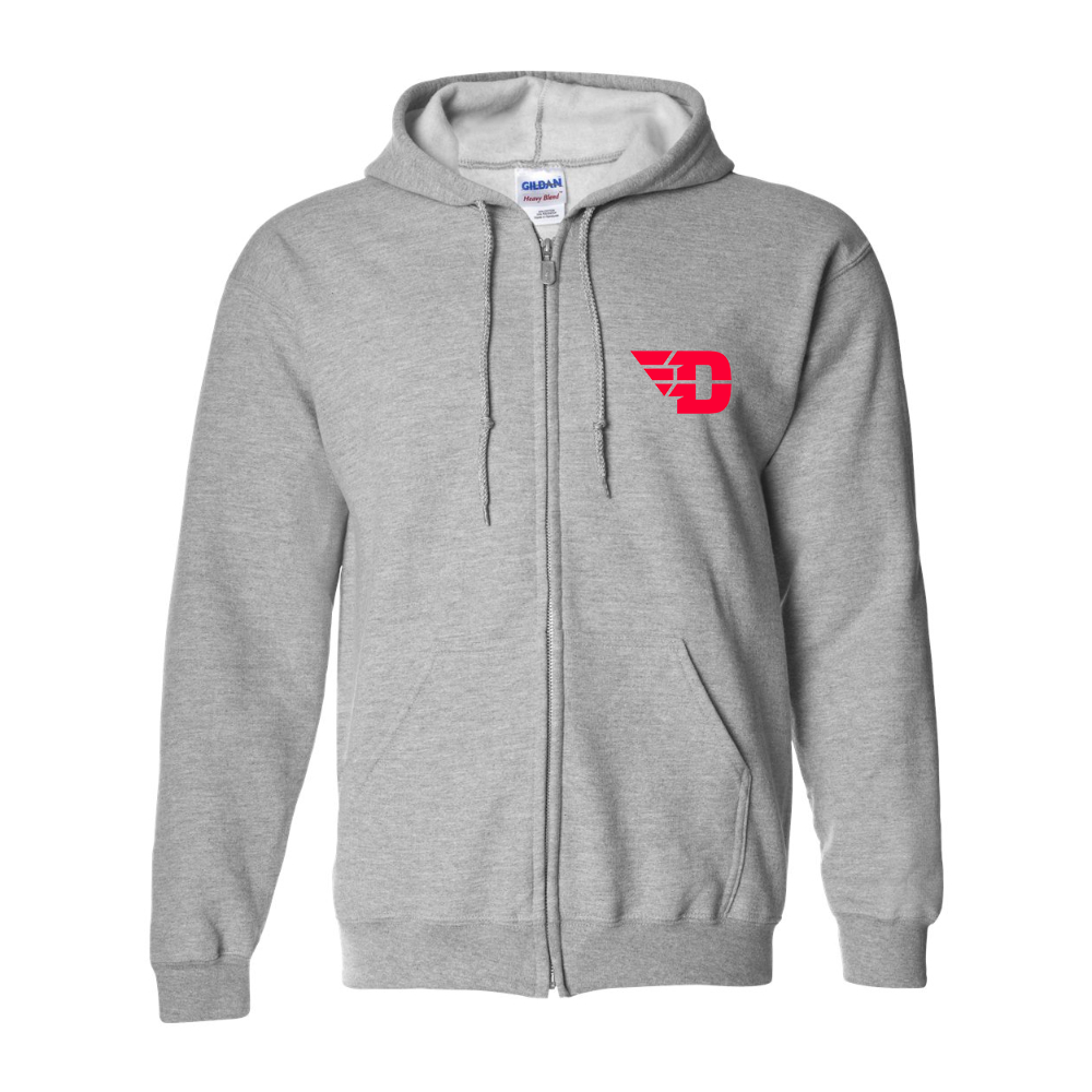 Men's Dayton Flyers  Gildan  Heavy Blend Full Zip Hooded Sweatshirt