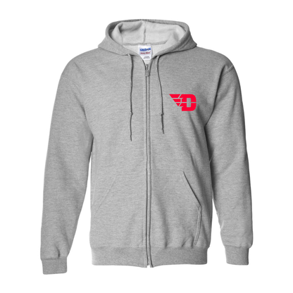 Men's Dayton Flyers  Gildan  Heavy Blend Full Zip Hooded Sweatshirt