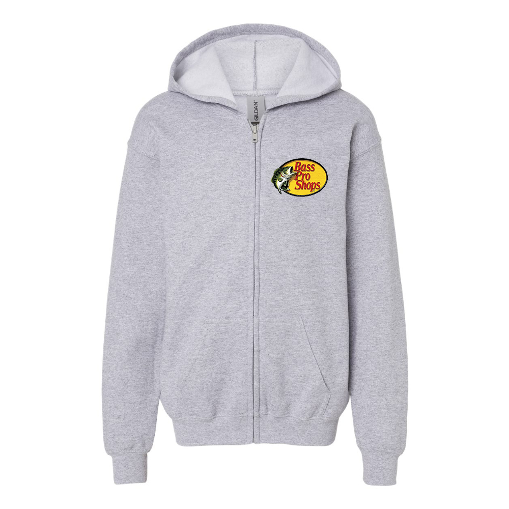 Gildan Heavy Blend Youth Bass Pro Shops Logo Full Zip Hooded Sweatshirt