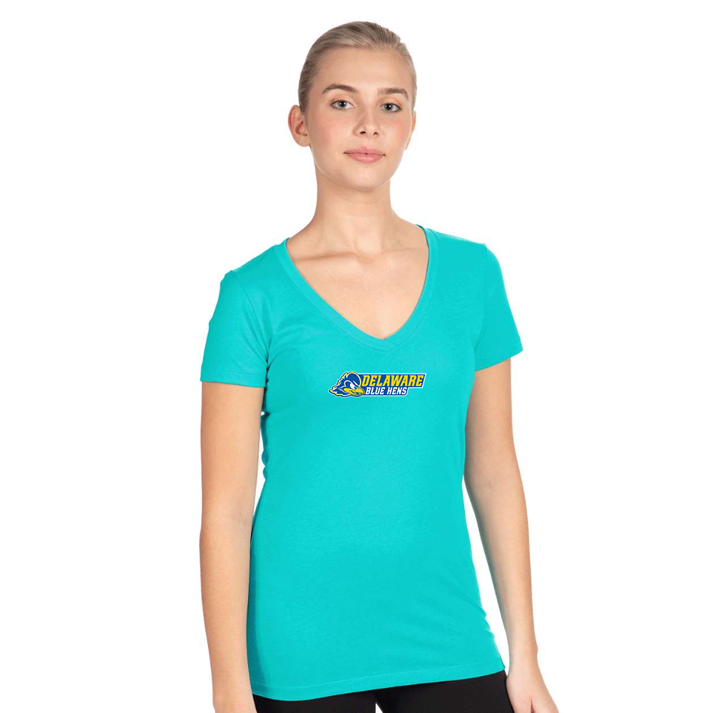 Women's  Delaware Blue Hens  Next Level V-Neck T-Shirt