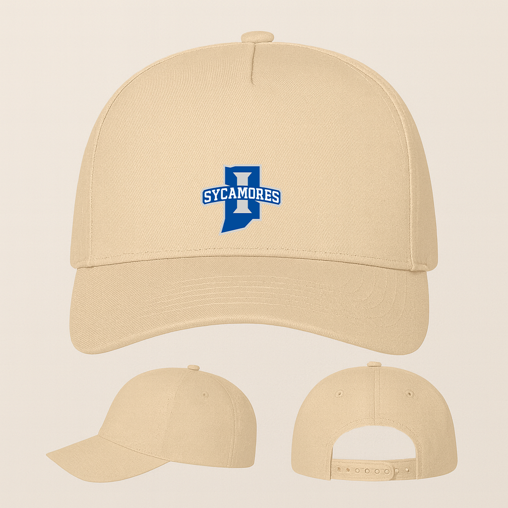 Indiana State Sycamores Logo Five Panel Twill Snapback Cap