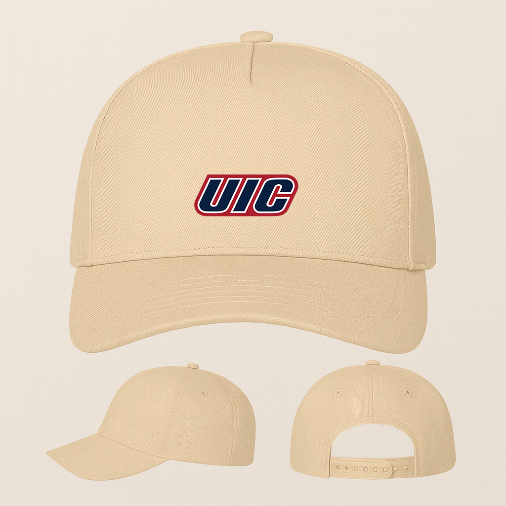 Illinois Chicago Flames Logo Five Panel Twill Snapback Cap