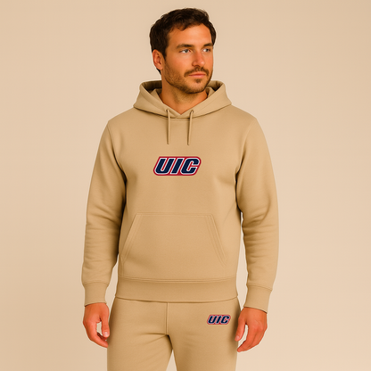 Men's Illinois Chicago Flames Logo Hoodie Joggers Set