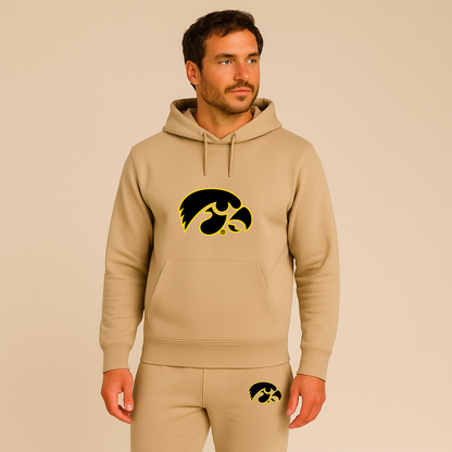 Men's Iowa Hawkeyes Logo Hoodie Joggers Set
