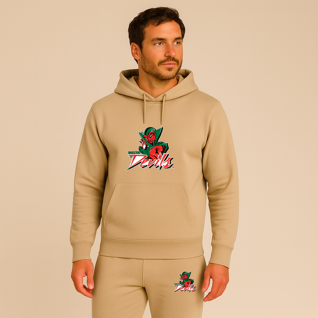 Men's MVSU Delta Devils Logo Hoodie Joggers Set