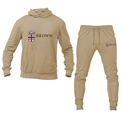 Men's Brown University Hoodie Joggers Set