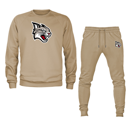 Men's Davidson Wildcats Crewneck Sweatshirt Joggers Suit