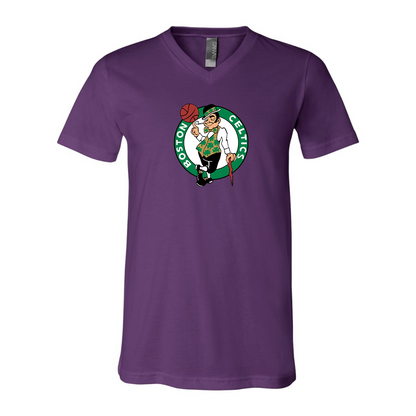 Boston Celtics Logo BELLA  CANVAS - Jersey V-Neck T-Shirt