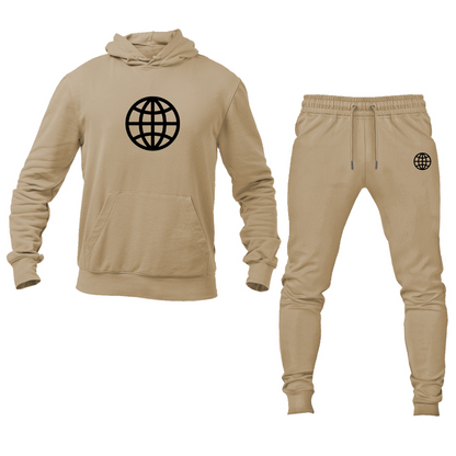 Men's Internet Globe  Hoodie Joggers Set