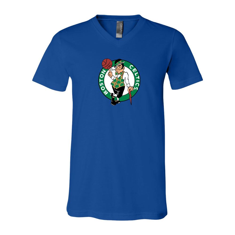 Boston Celtics Logo BELLA  CANVAS - Jersey V-Neck T-Shirt