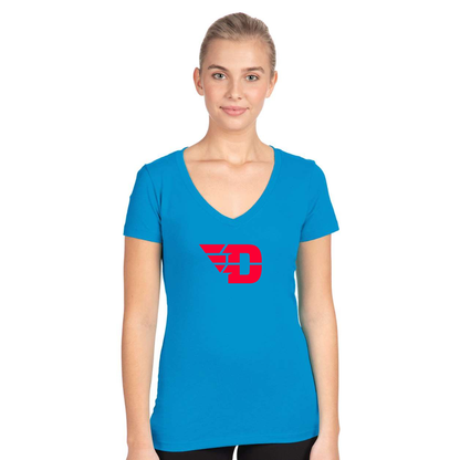 Women's Dayton Flyers  Next Level V-Neck T-Shirt