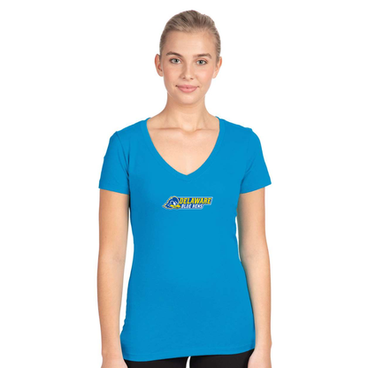 Women's  Delaware Blue Hens  Next Level V-Neck T-Shirt