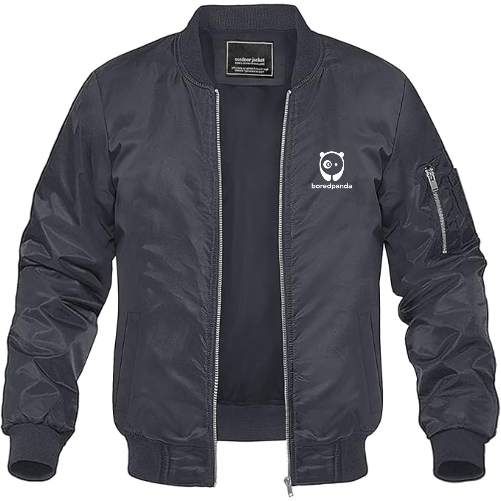 Men's Bored Panda Logo Lightweight Bomber Jacket Windbreaker Softshell Varsity Jacket Coat