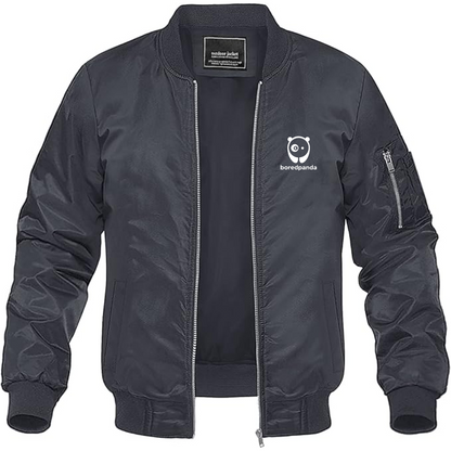Men's Bored Panda Logo Lightweight Bomber Jacket Windbreaker Softshell Varsity Jacket Coat