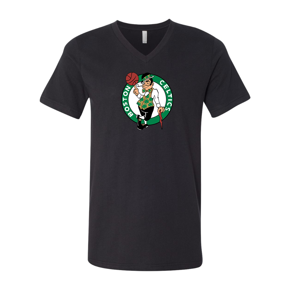 Boston Celtics Logo BELLA  CANVAS - Jersey V-Neck T-Shirt