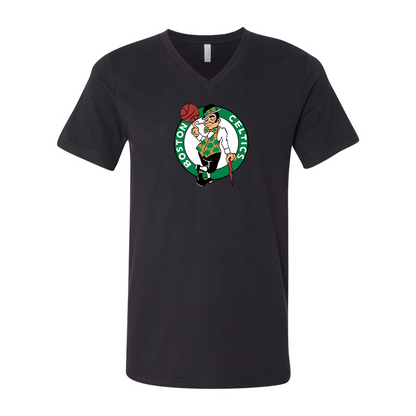 Boston Celtics Logo BELLA  CANVAS - Jersey V-Neck T-Shirt